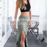 Simple Solid Color Long Fitted Maxi Skirt Wholesale thumbnail-5