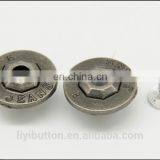 Whole Sales Fashion Jeans Metal Button, Light Black Nickel Shank Metal Button for Jeans
