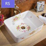 Round Golden Color Ceramic Plated Wash Basin Bathroom thumbnail-4