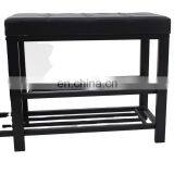 Customized PVC Leather Metal Steel Shoe Racks Bench Storage Organiser Holder Rack At Doorway Entrance thumbnail-2