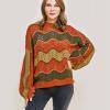 D-6001 Ladies Knitting Sweater [Latest Style Long Sleeve Round Neck Hollow Out Sweater Pullover] thumbnail-1