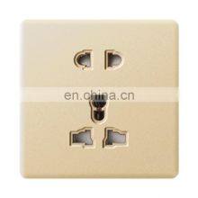 Universal 5 Pin Wall Socket 16A Flame Retardant PC Panel 86*86mm Socketes and Switches Electrical