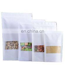 Sale Of Different Size White Kraft Paper Zipper Food Coffee Tea Stand Up Bag Pouch With Clear Window thumbnail-1