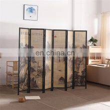 Wood Chinese Style Vintage Foldable Living Room Partition Room Bamboo