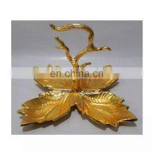 Gold Leaf Four Joints Cups With Carry Handle Bowl