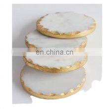 Marble Round Beaded Luxury Tables Coasters