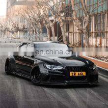 Runde Perfect Fitment For Audi A6 S6 RS6 Upgrade Carbon Fiber Wide Body Kit Front Bumper Lip Wide Wheel Eyebrow Spoiler thumbnail-2