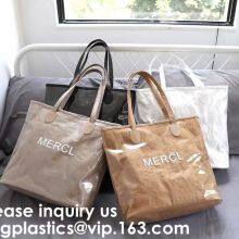 Reusable Promotional Green Tyvek Shopping Tote BagWaterproof Washable Eco k Handy Makeup Cosmetic Clutch Bag Cases