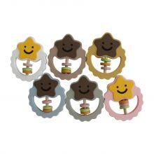 Star Silicone Baby Teether Food Grade Silicone Teething Ring Baby Teething Pendant thumbnail-5