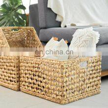 Set Of 3 100% Natural Material Water Hyacinth Storage Basket Orgnization Baskets Wholesale High Quality Vietnam Cheap Wholesale thumbnail-5