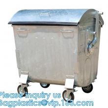 Outdoor Bins 1100 liter Galvanized Steel Dust Bin With Wheels Metal Step Wastebin/Garbage Bin/ Trash Can