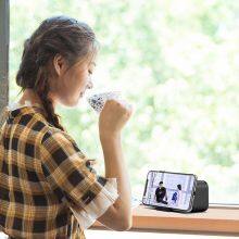 Latest Desktop Bluetooth Speaker Alarm Clock Speaker Phone Holder Portable Outdoor Wireless Speaker thumbnail-4