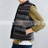 New Style Zip Up Wool Mens Sleeveless Fleece Reversible Vest thumbnail-3
