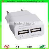 New Electrical EU 2 Ports Adapter Mobile Phone Usb Wall Chargers for Xiaomi for LG thumbnail-1