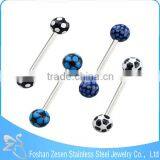 316L Barbell UV Glitter Bioplast Tongue Rings Body Piercing thumbnail-4