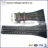 Hot Sale High Quality Black Unique Wide Mens Leather Watch Bands thumbnail-1
