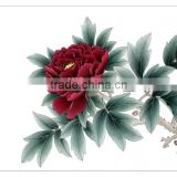 Great fortunes series handmade peony painting with calligraphy for decorate