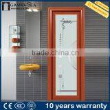 Waterproof Frosted Custom Swing Aluminium Glass Bathroom Door Wooden Corlor for Villa Quality Choice thumbnail-1