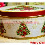 alibaba china supplier metal tin box/white round gift box/Christmas round tin box