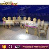 Golden Stainless Steel Base Half Round Dining Table