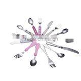 Hot sale plastic handle stainless steel cutlery for kids