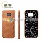 Hot Sale Diamond Pattern Skin Oil Leather Case With Oil Side, PC Hard Cover With Card Slot on the Back for Iphone 6S/6 Plus