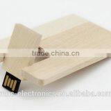 ECO Friendly Wooden Material Personalized Laser Engraving Logo 16GB Credit Card Usb Flash Pen Drives