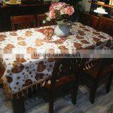 Handmade Fancy Jacquard Chenille Cotton Table Cloth With Fringe