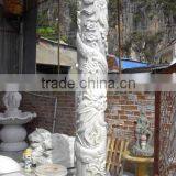 White Stone Stair Handrails Dragon Hand Carved Stone Sculpture From Vietnam thumbnail-2