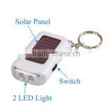 Personalized 2 LED White Plastic Solar Keychain Flashlight thumbnail-6