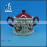 Christmas storage decorative ceramic airtight coffee canisters with handle