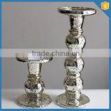 Christmas Decoration Electroplate Silve Glass Decorative Candle Holders With Long Stem