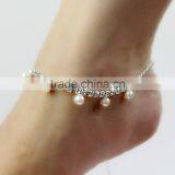 Newest Handmade Beach Wedding Foot Jewelry Pearl Anklet Sandals J061986F03Y