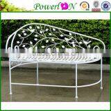 White Metal Garden Chaise Longue thumbnail-2