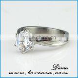 Women Wholesale Fashion Crystal Stainless Steel Wedding Ring
