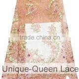 Nigeria Embroidered Tulle Lace Fabric/High Quality Elegant Lace Fabric/ Flower Printed Dress Fabric thumbnail-5