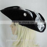Pirate of the Caribbean Hat Pirate Hat White Lace Triangle Ostrich Hair thumbnail-3