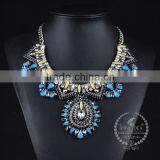 High Quality Vintage Colorful Rhinestone Chunky Statement Necklace Tin Alloy Fashion Women Pendant Necklace 6390152 thumbnail-2