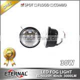 4.5" 30W Universal Harley Motorcycle Auxiliary LED Fog Light Chrome Black Base Spot Driving Lamp thumbnail-2