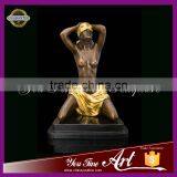 Nude Woman Cover Eye Erotic Bronze Sculpture thumbnail-1