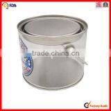 Printing See Through Handle Pvc Round Tin Plastic Box