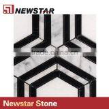 Newstar Polished Italian Black and White Marble Hexagon Mosaic Patterns Tile thumbnail-3