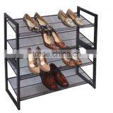 4 Tiers Stackable Metal Mesh Shoes Rack and Shoes Storage thumbnail-4