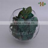 Decorative Handblown Glass Vase, Clear Carved Beautiful Fish Bowl thumbnail-1