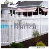 Fentech White Picket Top Vinyl Privacy PVC Fence for Yard, Pool, House