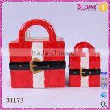 Handmade Craft Ceramic Christmas Red Gift Basket thumbnail-1