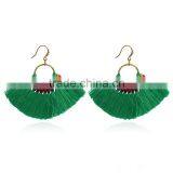 Bohemian Ethnic Jewelry Handmade Colorful Tassel Hoop Earrings thumbnail-3