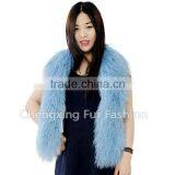 CX-S-31 Genuine Rainbow Tibetan Sheep Fur Scarf- Plus Size thumbnail-1