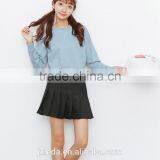 Korea Style Fall Winter Leisure Pure Cotton Fleece Sweater Long Sleeve Short Style and Simple Pure Color Sweatershirt thumbnail-2