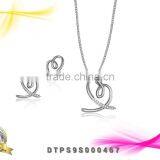 Simply CZ Studded Delicate Silver Plated PendantSet thumbnail-1